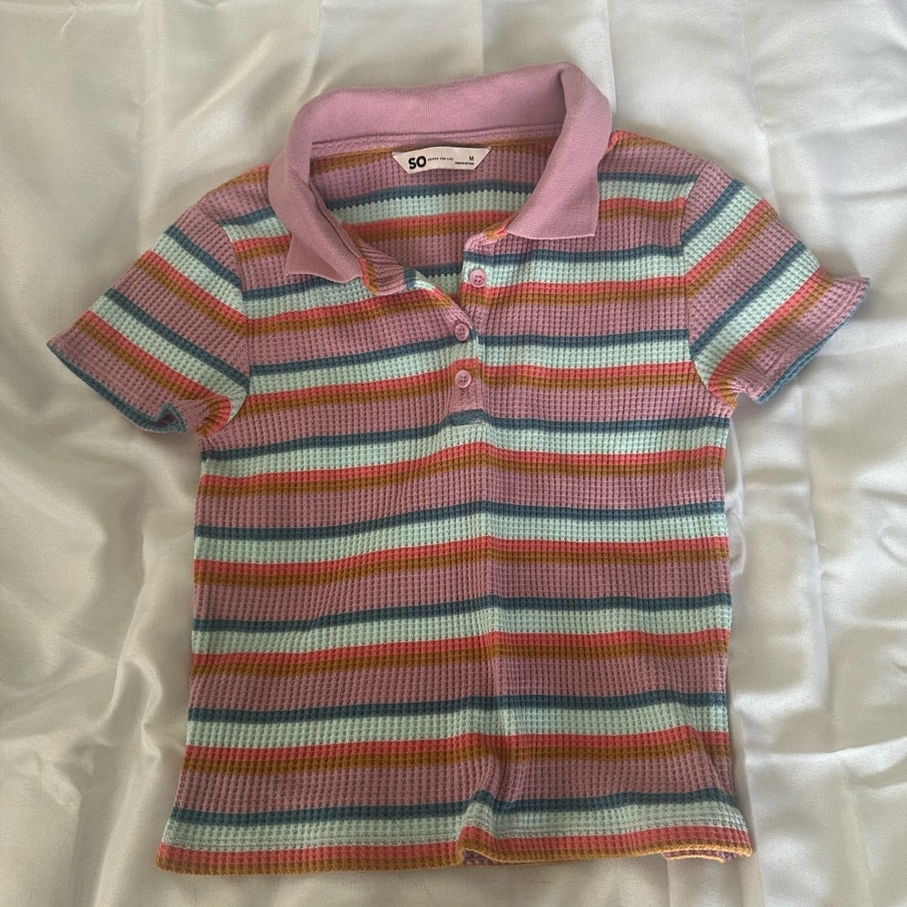 SO Kids Colorful Striped Polo Shirt